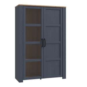Belgin Display Cabinet 2 Doors In Riviera Oak And Navy - UK