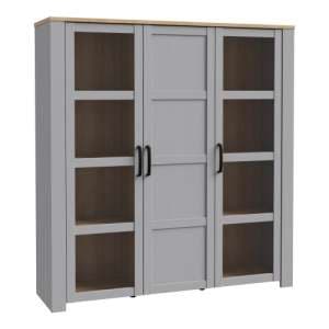 Belgin Display Cabinet 3 Doors In Riviera Oak And Grey Oak - UK