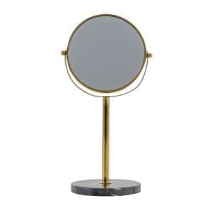 Belleville Vanity Mirror In Gold With Black Marble Base - UK