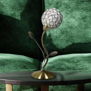 Bellis II Clear Glass Table Lamp In Brass