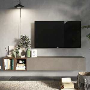 Bello Wall Hung Wooden Entertainment Unit In Clay Mercure - UK