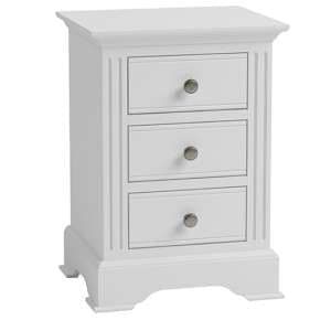 Belton Wooden 3 Drawers Bedside Cabinet In White - UK