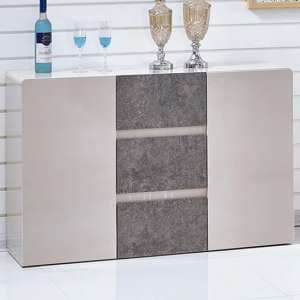 Beltran High Gloss Sideboard In Cream And Stone