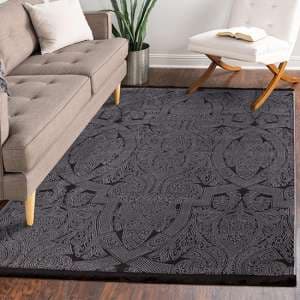Belvedere Eltham 133x190cm Rug In Blue And Charcoal