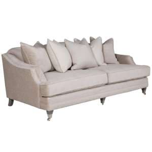 Belvedere Velvet 4 Seater Sofa In Mink With 5 Scatter Cushions - UK