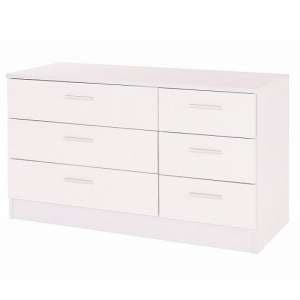 Ottershaw Chest Of Drawers Wide In White With High Gloss Fronts