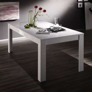 Benetti Large Dining Table Rectangular In White High Gloss - UK