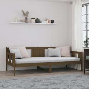 Bente Solid Pinewood Single Day Bed In Honey Brown