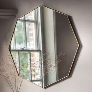Benton Octagon Wall Mirror With Champagne Metal Frame - UK