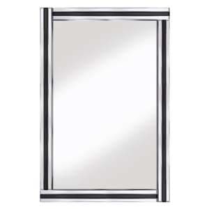 Berit Classic Triple Bar Wall Mirror In Black And Silver - UK