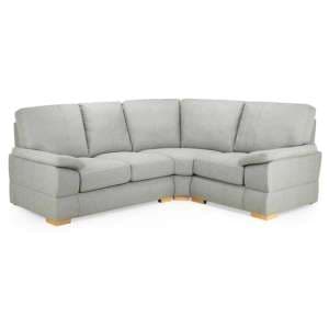 Berla Fabric Corner Sofa Right Hand With Wooden Legs In Silver - UK