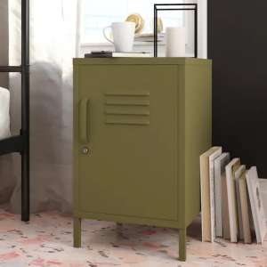 Berlin Metal Locker Storage Cabinet With 1 Door In Olive Green - UK