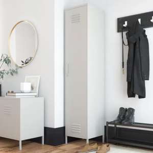 Berlin Metal Storage Cabinet Tall With 1 Door In Taupe - UK