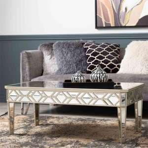 Berlin Mirrored Coffee Table Rectangular In Champagne
