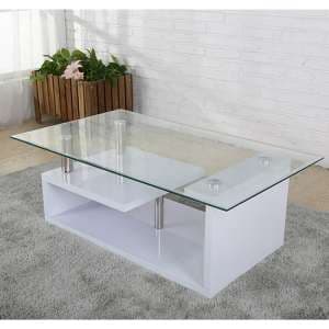 Baylee Glass Coffee Table In White High Gloss