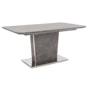 Bette Large Wooden Extending Dining Table In Concrete Effect - UK
