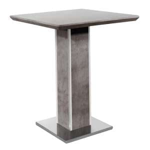 Bette Wooden Bar Table In Light Grey Concrete Effect - UK