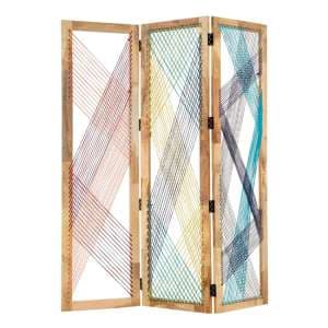 Bettina Wooden 3 Sections Room Divider In Multicolor