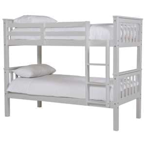Beverley Wooden Single Bunk Bed In Grey