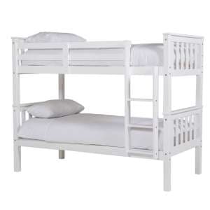 Beverley Wooden Single Bunk Bed In White