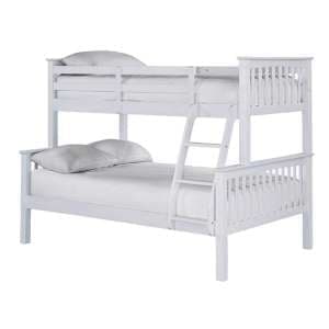 Beverley Wooden Single And Double Bunk Bed In White - UK