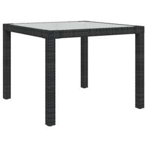 Bexter Glass Top Garden Dining Table Square In Black And White - UK
