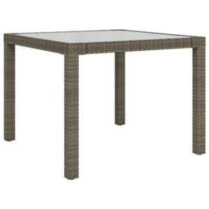 Bexter Glass Top Garden Dining Table Square In Grey And White - UK