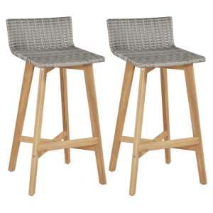 Bianca Brown And Grey Bar Chairs In A Pair - UK