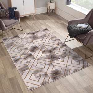Bianco 196SA 160x225cm Luxury Rug In Cream And Gold