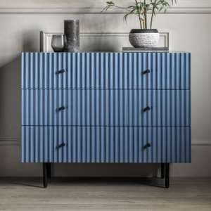 Bienne Wooden Chest Of 3 Drawers In Blue - UK
