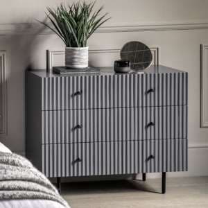 Bienne Wooden Chest Of 3 Drawers In Grey - UK
