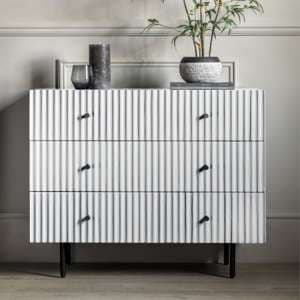 Bienne Wooden Chest Of 3 Drawers In White - UK