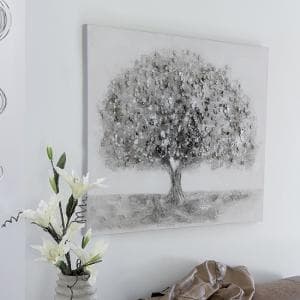 Big Tree Canvas Oil Painting In Wooden Frame With Aluminium Trim - UK