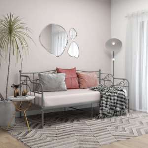 Bijan Metal Frame Single Sofa Bed In Grey - UK