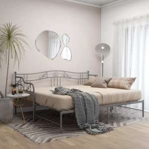 Bijan Pull-Out Metal Frame Single Sofa Bed In Grey