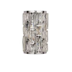 Bijou 2 Lamp Wall Light In Chrome With Crystal Glass - UK
