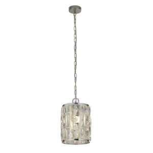 Bijou Wall Hung 1 Pendant Light In Chrome With Crystal Glass - UK