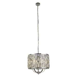Bijou Wall Hung 5 Pendant Light In Chrome With Crystal Glass - UK