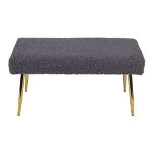 Biloxi Boucle Fabric Hallway Seating Bench In Charcoal - UK