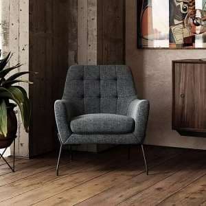 Biloxi Chenille Fabric Bedroom Chair In Charcoal - UK