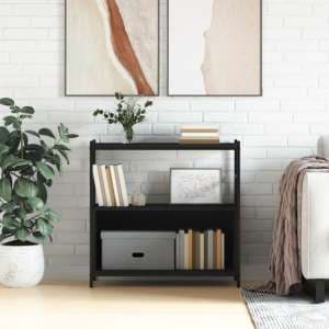 Biloxi Wooden Bookcase With 1 Large Shelf In Black - UK