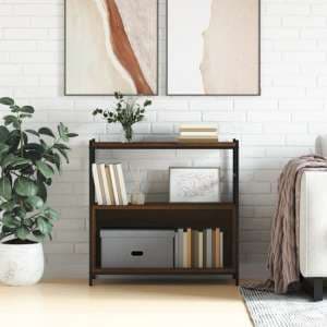 Biloxi Wooden Bookcase With 1 Large Shelf In Brown Oak - UK
