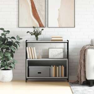 Biloxi Wooden Bookcase With 1 Large Shelf In Grey Sonoma Oak - UK