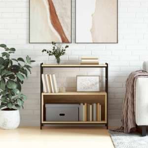 Biloxi Wooden Bookcase With 1 Large Shelf In Sonoma Oak - UK