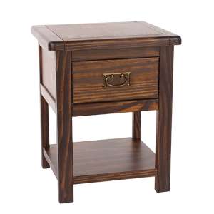 Birtley Wooden Bedside Cabinet With 1 Drawer In Dark Brown - UK
