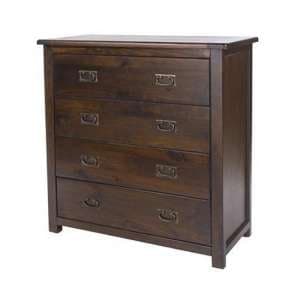 Birtley Chest Of Drawers In Dark Tinted Lacquer With 4 Drawers - UK