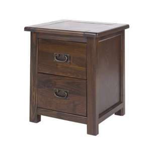 Birtley Wide Bedside Cabinet In Dark Tinted Lacquer Finish - UK