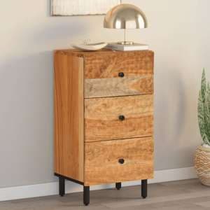 Blanes Acacia Wood Chest Of 3 Drawers In Natural - UK