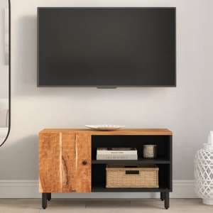 Blanes Acacia Wood TV Stand With 1 Door 1 Shelf In Natural - UK