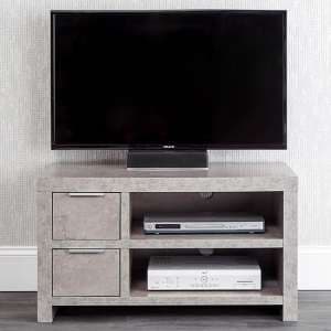Baginton Wooden 2 Drawers TV Stand In Concrete Effect - UK